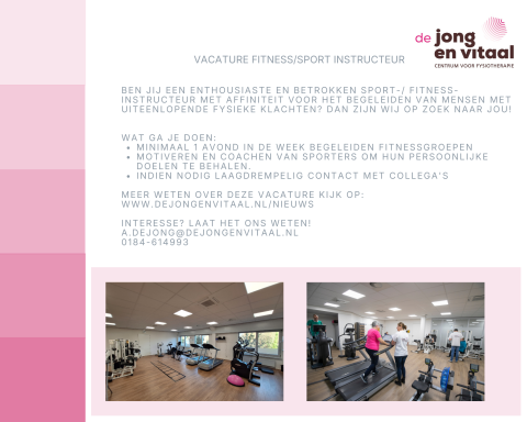 Vacature Fitness sportintstructeur sept 2026